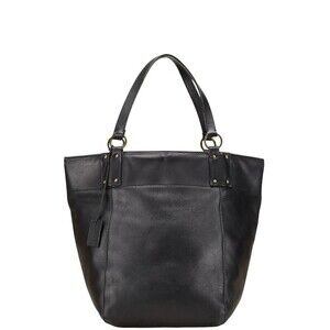 Gucci Tote Bag Handbag Black Leather